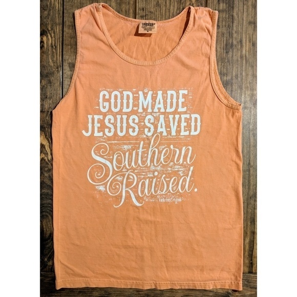 Mango Colored Small God Made Southern Raised Tank - Picture 1 of 3